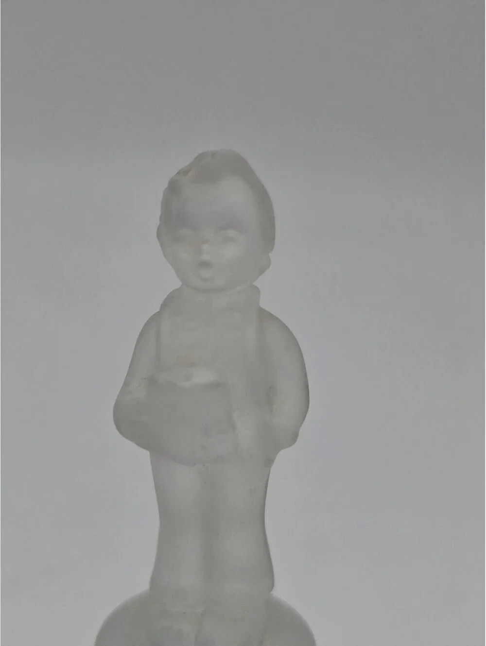 Goebel Glass Bell Figurine with Boy Holding Book